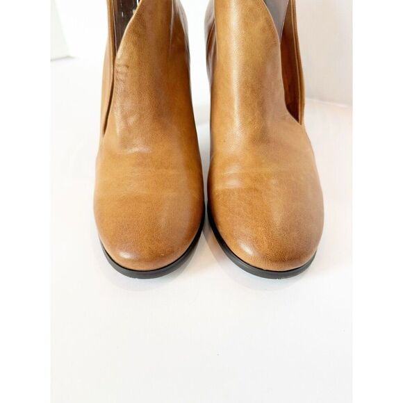 Antelope 651 Hi Side Cut Striped Heel Ankle Boot Leather Bootie Tan Boho 37/6.5 - Picture 8 of 16